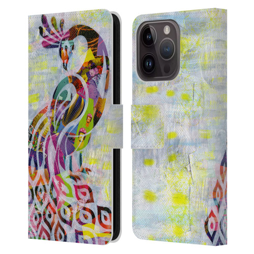 Artpoptart Animals Peacock Leather Book Wallet Case Cover For Apple iPhone 15 Pro