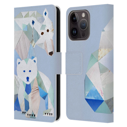 Artpoptart Animals Polar Bears Leather Book Wallet Case Cover For Apple iPhone 15 Pro