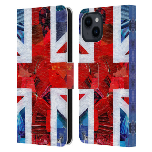 Artpoptart Flags Union Jack Leather Book Wallet Case Cover For Apple iPhone 15