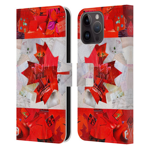 Artpoptart Flags Canada Leather Book Wallet Case Cover For Apple iPhone 15 Pro Max