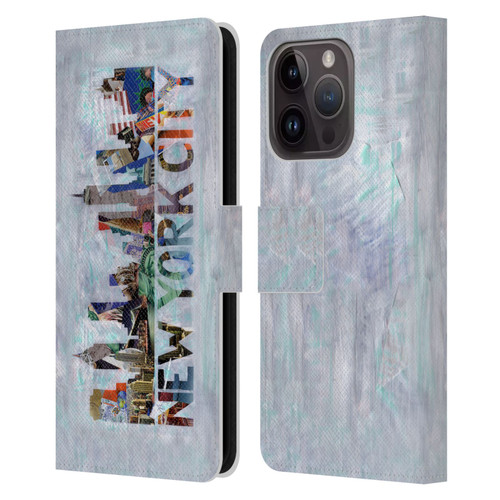 Artpoptart Travel New York Leather Book Wallet Case Cover For Apple iPhone 15 Pro