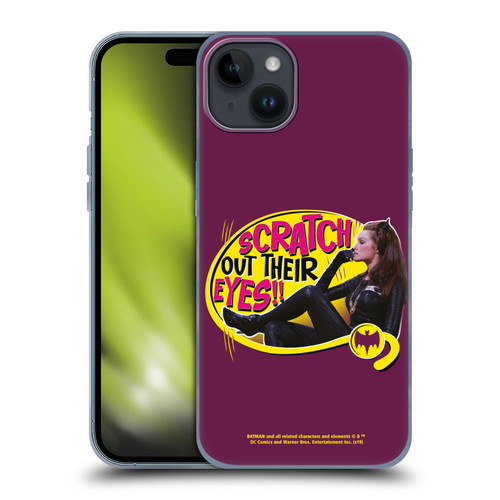Batman TV Series Character Art Catwoman Scratch Soft Gel Case for Apple iPhone 15 Plus