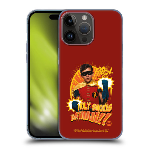 Batman TV Series Character Art Robin Holy Smokes Soft Gel Case for Apple iPhone 15 Pro Max