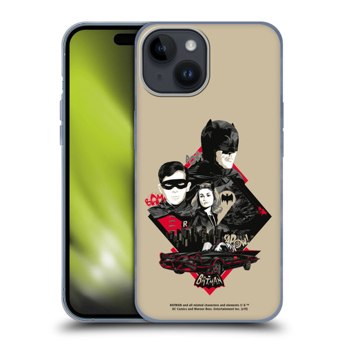 Batman TV Series Graphics Trio Soft Gel Case for Apple iPhone 15