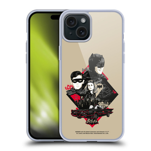 Batman TV Series Graphics Trio Soft Gel Case for Apple iPhone 15 Plus