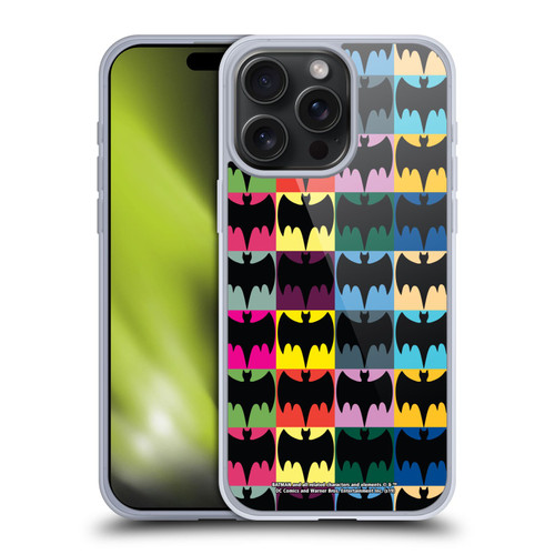 Batman TV Series Logos Patterns Soft Gel Case for Apple iPhone 15 Pro Max