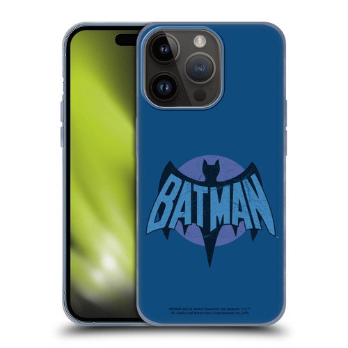Batman TV Series Logos Distressed Look Soft Gel Case for Apple iPhone 15 Pro