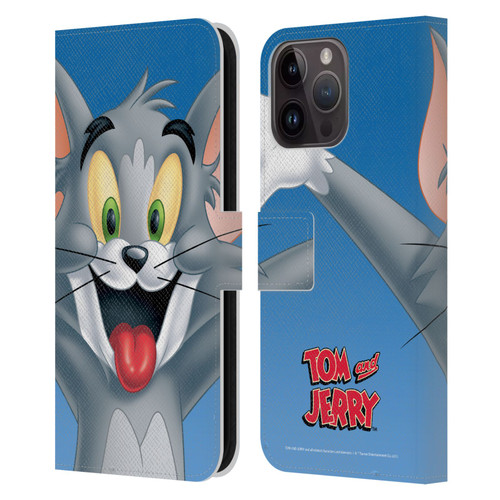 Tom and Jerry Full Face Tom Leather Book Wallet Case Cover For Apple iPhone 15 Pro Max