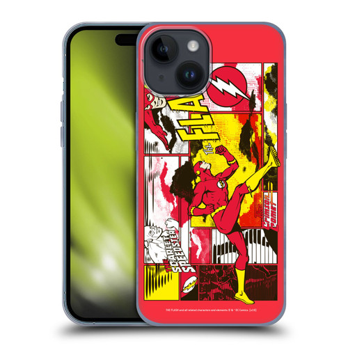 The Flash DC Comics Fast Fashion Pop Art Soft Gel Case for Apple iPhone 15