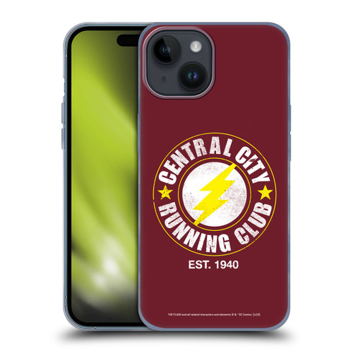 The Flash DC Comics Fast Fashion Running Club Soft Gel Case for Apple iPhone 15