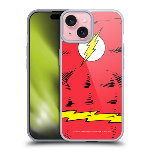 The Flash DC Comics Logo Costume Soft Gel Case for Apple iPhone 15