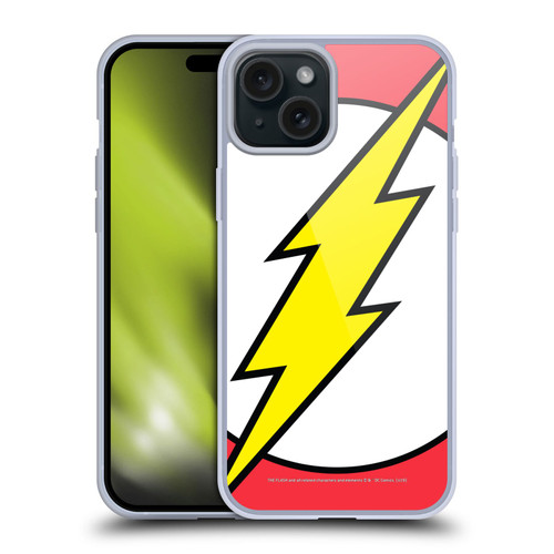 The Flash DC Comics Logo Oversized Soft Gel Case for Apple iPhone 15 Plus