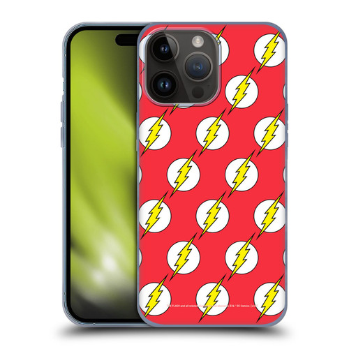 The Flash DC Comics Logo Pattern Soft Gel Case for Apple iPhone 15 Pro Max