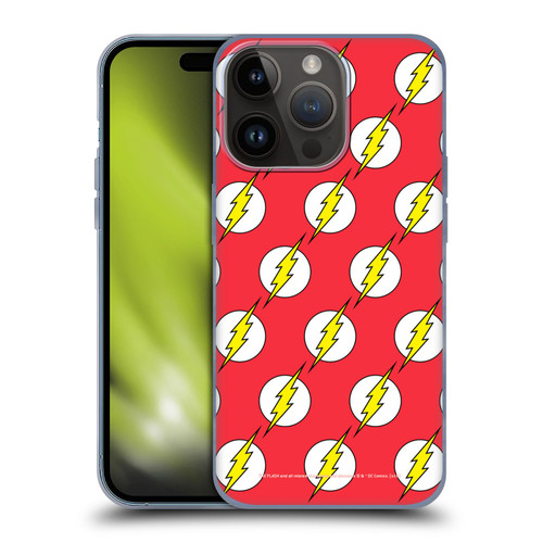 The Flash DC Comics Logo Pattern Soft Gel Case for Apple iPhone 15 Pro
