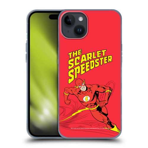 The Flash DC Comics Vintage Scarlet Speedster Soft Gel Case for Apple iPhone 15 Plus