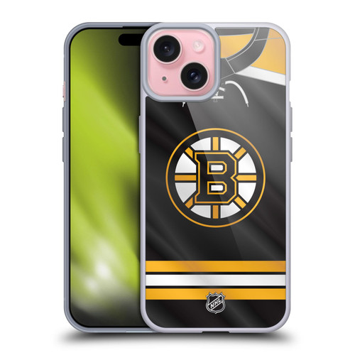 NHL Boston Bruins Jersey Soft Gel Case for Apple iPhone 15 & MagSafe