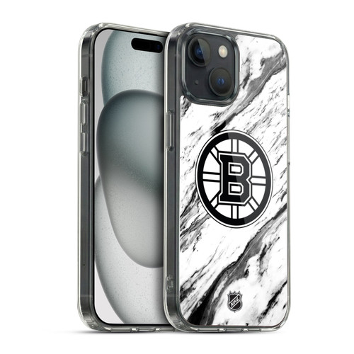 NHL Boston Bruins Marble Soft Gel Case for Apple iPhone 15 & MagSafe