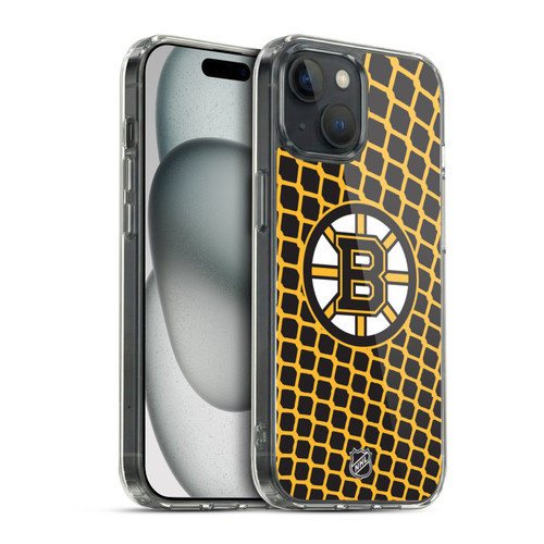 NHL Boston Bruins Net Pattern Soft Gel Case for Apple iPhone 15 & MagSafe