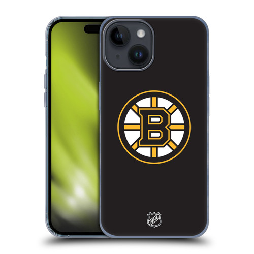 NHL Boston Bruins Plain Soft Gel Case for Apple iPhone 15
