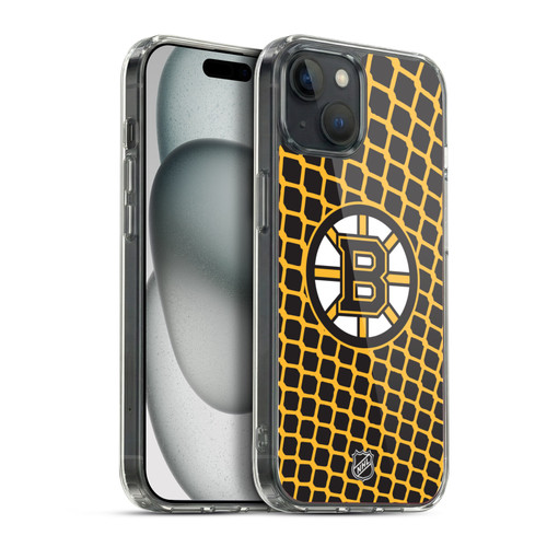 NHL Boston Bruins Net Pattern Soft Gel Case for Apple iPhone 15 Plus & MagSafe