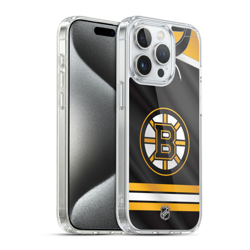 NHL Boston Bruins Jersey Soft Gel Case for Apple iPhone 15 Pro & MagSafe