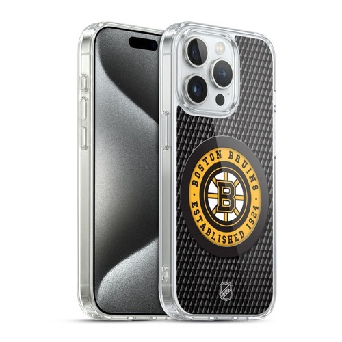 NHL Boston Bruins Puck Texture Soft Gel Case for Apple iPhone 15 Pro & MagSafe