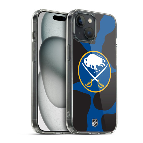NHL Buffalo Sabres Cow Pattern Soft Gel Case for Apple iPhone 15