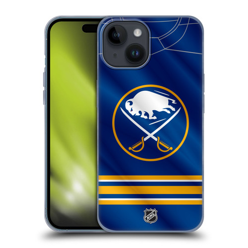 NHL Buffalo Sabres Jersey Soft Gel Case for Apple iPhone 15