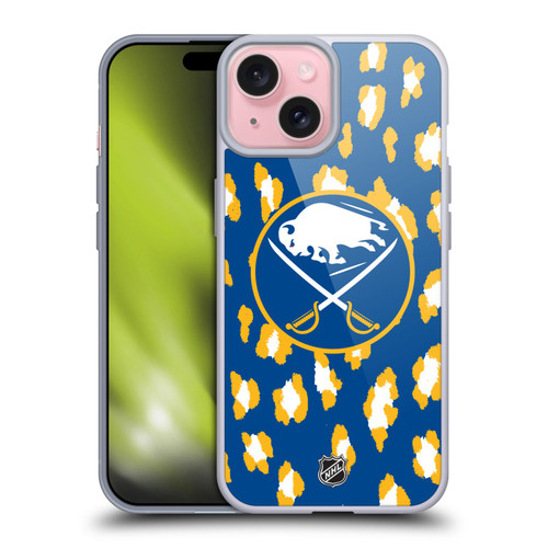 NHL Buffalo Sabres Leopard Patten Soft Gel Case for Apple iPhone 15