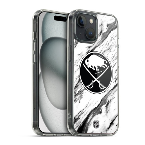 NHL Buffalo Sabres Marble Soft Gel Case for Apple iPhone 15