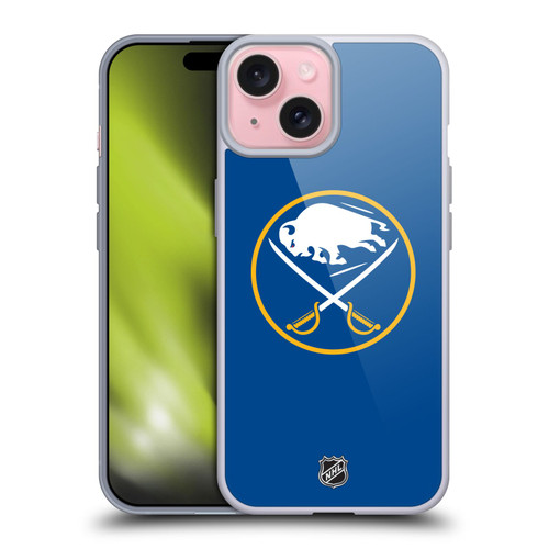 NHL Buffalo Sabres Plain Soft Gel Case for Apple iPhone 15