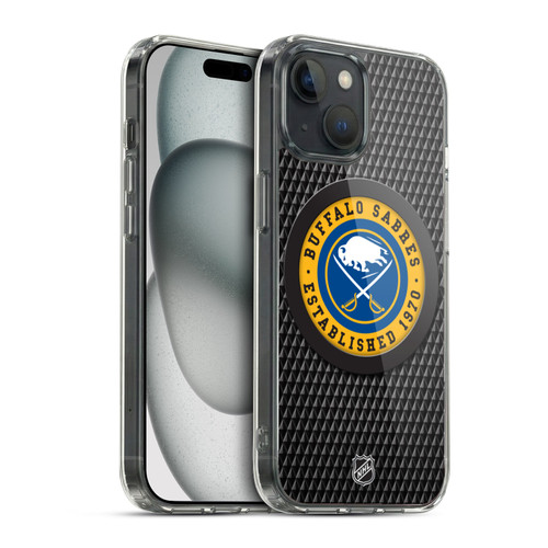 NHL Buffalo Sabres Puck Texture Soft Gel Case for Apple iPhone 15