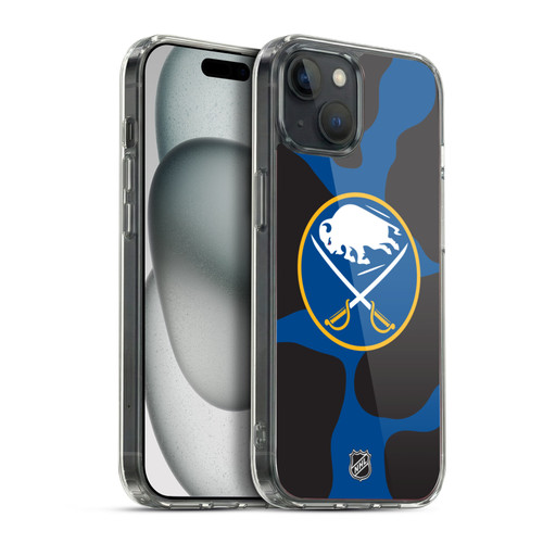 NHL Buffalo Sabres Cow Pattern Soft Gel Case for Apple iPhone 15 Plus