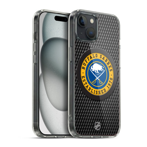 NHL Buffalo Sabres Puck Texture Soft Gel Case for Apple iPhone 15 Plus
