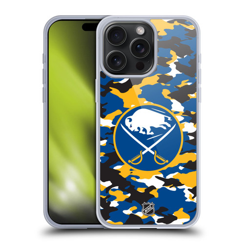 NHL Buffalo Sabres Camouflage Soft Gel Case for Apple iPhone 15 Pro Max