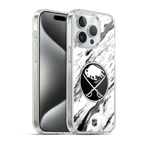 NHL Buffalo Sabres Marble Soft Gel Case for Apple iPhone 15 Pro