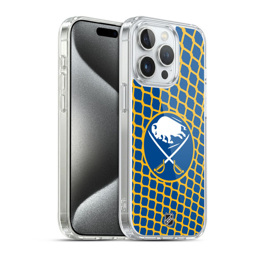 NHL Buffalo Sabres Net Pattern Soft Gel Case for Apple iPhone 15 Pro