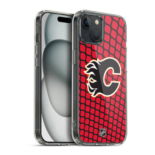 NHL Calgary Flames Net Pattern Soft Gel Case for Apple iPhone 15 Plus & MagSafe