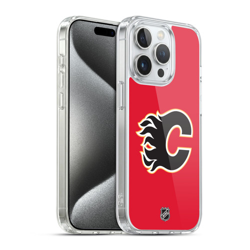 NHL Calgary Flames Plain Soft Gel Case for Apple iPhone 15 Pro & MagSafe