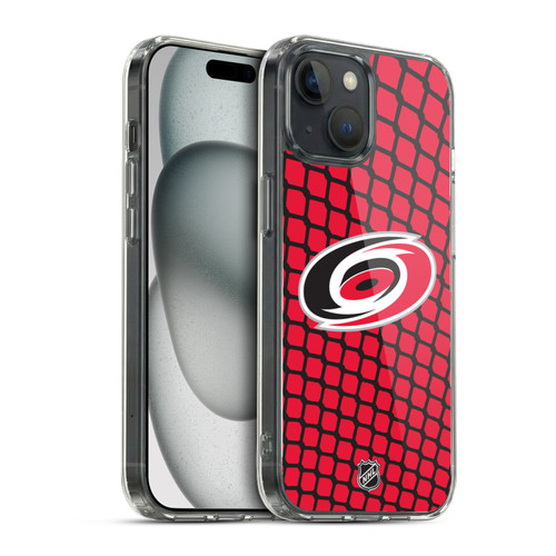 NHL Carolina Hurricanes Net Pattern Soft Gel Case for Apple iPhone 15