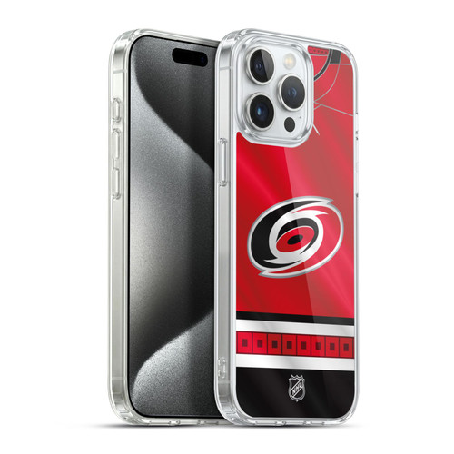 NHL Carolina Hurricanes Jersey Soft Gel Case for Apple iPhone 15 Pro Max
