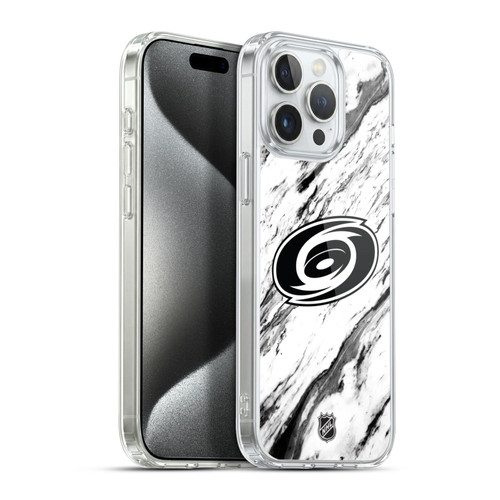 NHL Carolina Hurricanes Marble Soft Gel Case for Apple iPhone 15 Pro Max