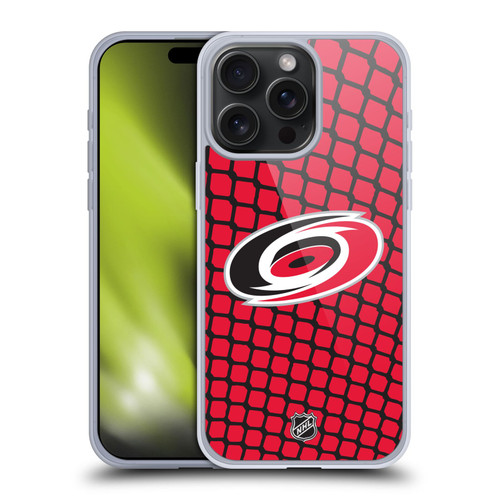 NHL Carolina Hurricanes Net Pattern Soft Gel Case for Apple iPhone 15 Pro Max