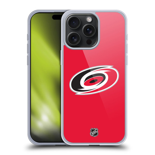 NHL Carolina Hurricanes Plain Soft Gel Case for Apple iPhone 15 Pro Max