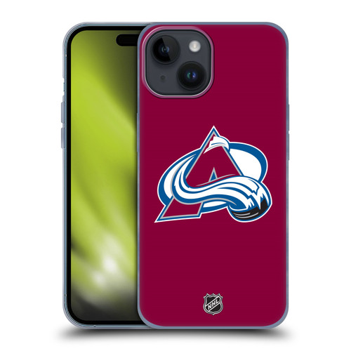 NHL Colorado Avalanche Plain Soft Gel Case for Apple iPhone 15