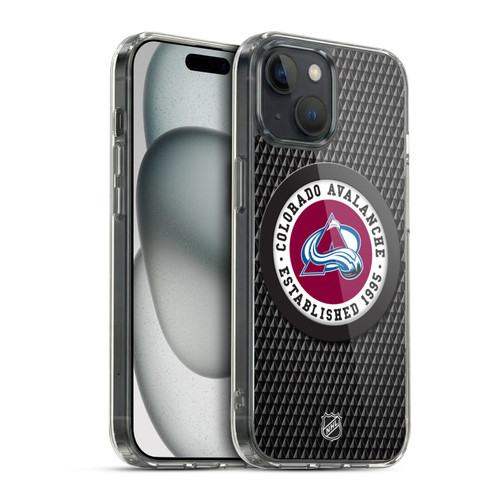 NHL Colorado Avalanche Puck Texture Soft Gel Case for Apple iPhone 15 & MagSafe