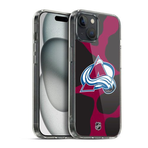 NHL Colorado Avalanche Cow Pattern Soft Gel Case for Apple iPhone 15 Plus & MagSafe