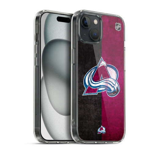 NHL Colorado Avalanche Half Distressed Soft Gel Case for Apple iPhone 15 Plus & MagSafe