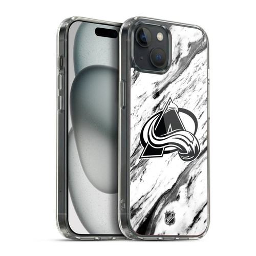 NHL Colorado Avalanche Marble Soft Gel Case for Apple iPhone 15 Plus & MagSafe