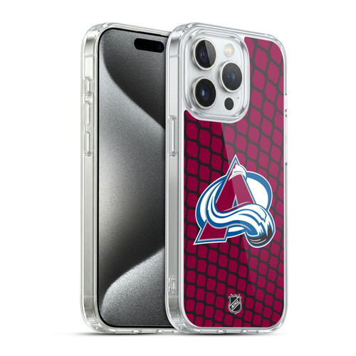 NHL Colorado Avalanche Net Pattern Soft Gel Case for Apple iPhone 15 Pro & MagSafe